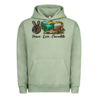 Pigment Oil Green Peace Love Crocodile Urban Hoodie - LillyAllenDesigns