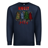 Navy holly jolly Christmas trees Premium Sweatshirt - RanaPortraitStore
