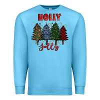 Ocean Blue holly jolly Christmas trees Premium Sweatshirt - RanaPortraitStore
