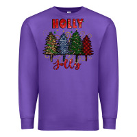 Purple holly jolly Christmas trees Premium Sweatshirt - RanaPortraitStore