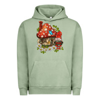 Pigment Oil Green welcome gnome ladybug Urban Hoodie - BarkalooDesign