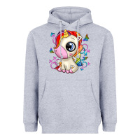 Heather Grey unicorn Heavyweight Hoodie - Zillion Design Studio