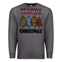 Charcoal Heather merry christmas trees Premium Sweatshirt - RanaPortraitStore