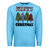 Ocean Blue merry christmas trees Premium Sweatshirt - RanaPortraitStore