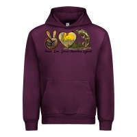 Mauve Wine Peace Love Green Chameleon Lizard Urban Hoodie - LillyAllenDesigns