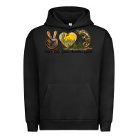 Pigment Black Peace Love Green Chameleon Lizard Urban Hoodie - LillyAllenDesigns