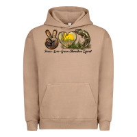 Pigment Burro Peace Love Green Chameleon Lizard Urban Hoodie - LillyAllenDesigns