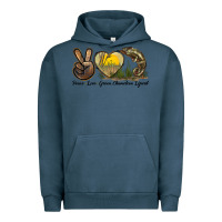 Pigment Midnight Navy Peace Love Green Chameleon Lizard Urban Hoodie - LillyAllenDesigns
