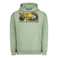 Pigment Oil Green Peace Love Green Chameleon Lizard Urban Hoodie - LillyAllenDesigns