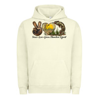 Pigment Pistachio Peace Love Green Chameleon Lizard Urban Hoodie - LillyAllenDesigns