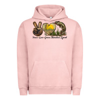 Pigment Salmon Peace Love Green Chameleon Lizard Urban Hoodie - LillyAllenDesigns