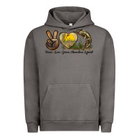 Pigment Tornado Peace Love Green Chameleon Lizard Urban Hoodie - LillyAllenDesigns