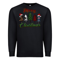 Black merry christmas trees Premium Sweatshirt - RanaPortraitStore