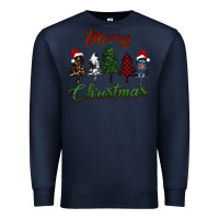 Navy merry christmas trees Premium Sweatshirt - RanaPortraitStore