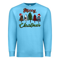 Ocean Blue merry christmas trees Premium Sweatshirt - RanaPortraitStore