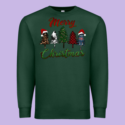 Merry Christmas Trees Premium Sweatshirt Designed By Ranaportraitstore