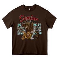 Chocolate Brown Senior Mom 2023 Heavy Core Tee - CowhideDigitalArt
