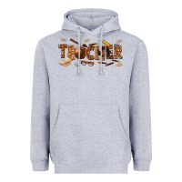 Heather Grey melanin teacher Heavyweight Hoodie - texasbilliewilder