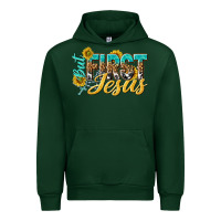 Forest Green but first jesus Urban Hoodie - NancyCooperArtShop