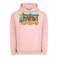Pigment Salmon but first jesus Urban Hoodie - NancyCooperArtShop