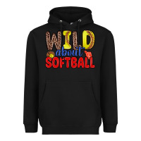 Black wild about softball Heavyweight Hoodie - Zillion Design Studio