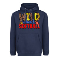 Navy wild about softball Heavyweight Hoodie - Zillion Design Studio