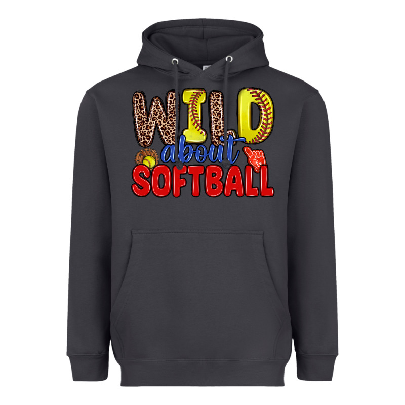 Wild About Softball Heavyweight Hoodie by Zillion Design Studio | Teevron