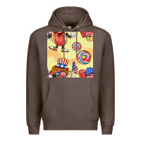 Coffee patriotic hotdog ice cream donat Premium Hoodie - BundleAndBundleShop