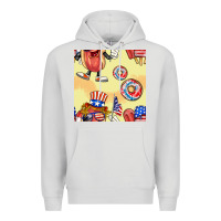 Dove Grey patriotic hotdog ice cream donat Premium Hoodie - BundleAndBundleShop