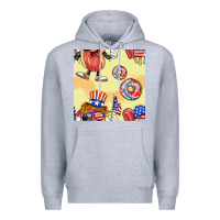 Heather Grey patriotic hotdog ice cream donat Premium Hoodie - BundleAndBundleShop