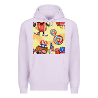 Lilac patriotic hotdog ice cream donat Premium Hoodie - BundleAndBundleShop