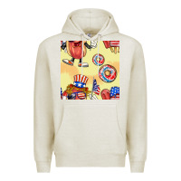 Oatmeal Heather patriotic hotdog ice cream donat Premium Hoodie - BundleAndBundleShop