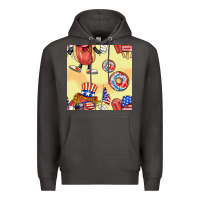 Smoke patriotic hotdog ice cream donat Premium Hoodie - BundleAndBundleShop