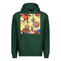 Sports Green patriotic hotdog ice cream donat Premium Hoodie - BundleAndBundleShop