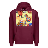 Burgundy patriotic hotdog ice cream donat Premium Hoodie - BundleAndBundleShop
