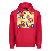 Cardinal patriotic hotdog ice cream donat Premium Hoodie - BundleAndBundleShop