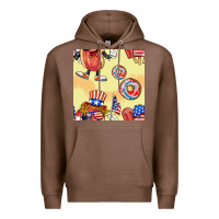 Chestnut patriotic hotdog ice cream donat Premium Hoodie - BundleAndBundleShop
