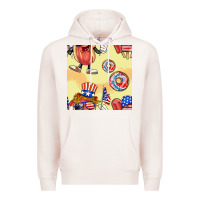 Pale Pink patriotic hotdog ice cream donat Premium Hoodie - BundleAndBundleShop