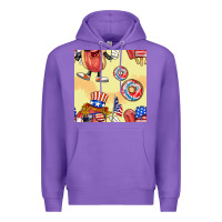Purple patriotic hotdog ice cream donat Premium Hoodie - BundleAndBundleShop