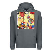 Rock patriotic hotdog ice cream donat Premium Hoodie - BundleAndBundleShop