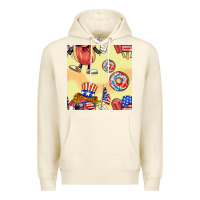 Sandshell patriotic hotdog ice cream donat Premium Hoodie - BundleAndBundleShop