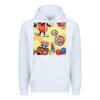 White patriotic hotdog ice cream donat Premium Hoodie - BundleAndBundleShop