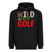 Black wild about golf Heavyweight Hoodie - Zillion Design Studio