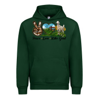 Forest Green Peace Love Kiko Goat Urban Hoodie - LillyAllenDesigns