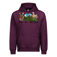 Mauve Wine Peace Love Kiko Goat Urban Hoodie - LillyAllenDesigns