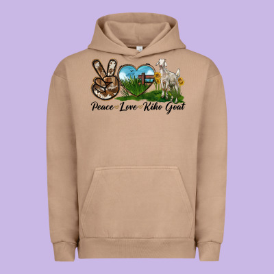 Peace Love Kiko Goat Urban Hoodie Designed By Lillyallendesigns
