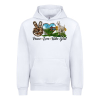 White Peace Love Kiko Goat Urban Hoodie - LillyAllenDesigns