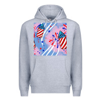 Heather Grey patriotic fireworks Premium Hoodie - BundleAndBundleShop