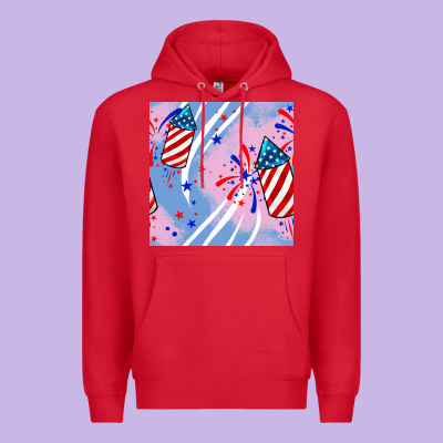 Patriotic Fireworks Premium Hoodie Designed By Bundleandbundleshop