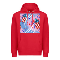 Red patriotic fireworks Premium Hoodie - BundleAndBundleShop